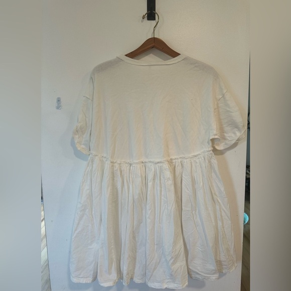 Free People NWT Catalina Smocked Round Collar Mini Dress Ivory Size Small - Picture 7 of 9